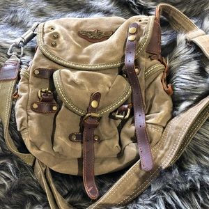 Canvas aviator messenger bag